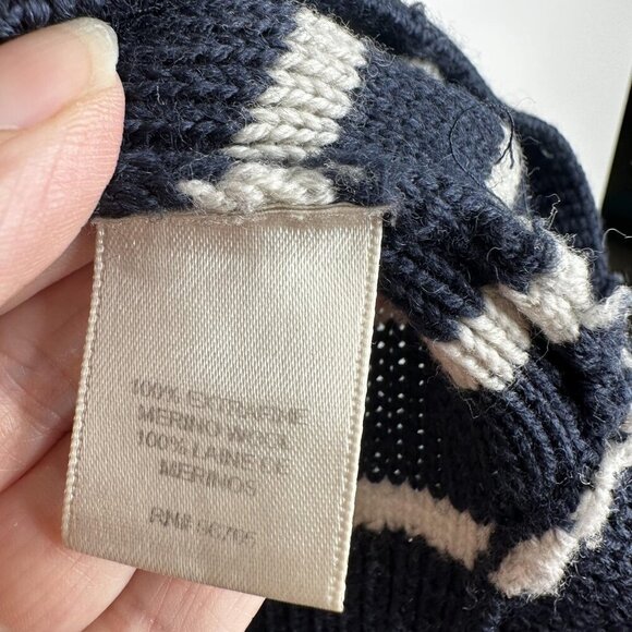 Rebecca Taylor Sweater Sz S Merino Wool Stripe Nautical Pullover Anchor Knit - Picture 8 of 12